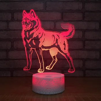 

Wolf Dog 3d Lights Colorful Remote Control Touch Led Night Light Creative Gifts Small Lamps Wholesale Usb Led Kids Lamp