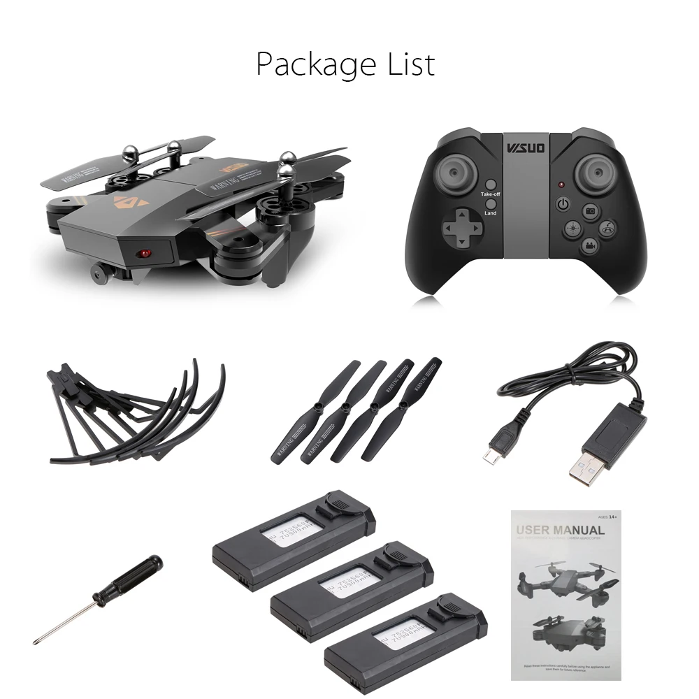 for VISUO XS809W XS809HW Wifi FPV Foldable Selfie Drone with Camera Height Hold RC Quadcopter G-Sensor RTF Extra Battery Dron (11)