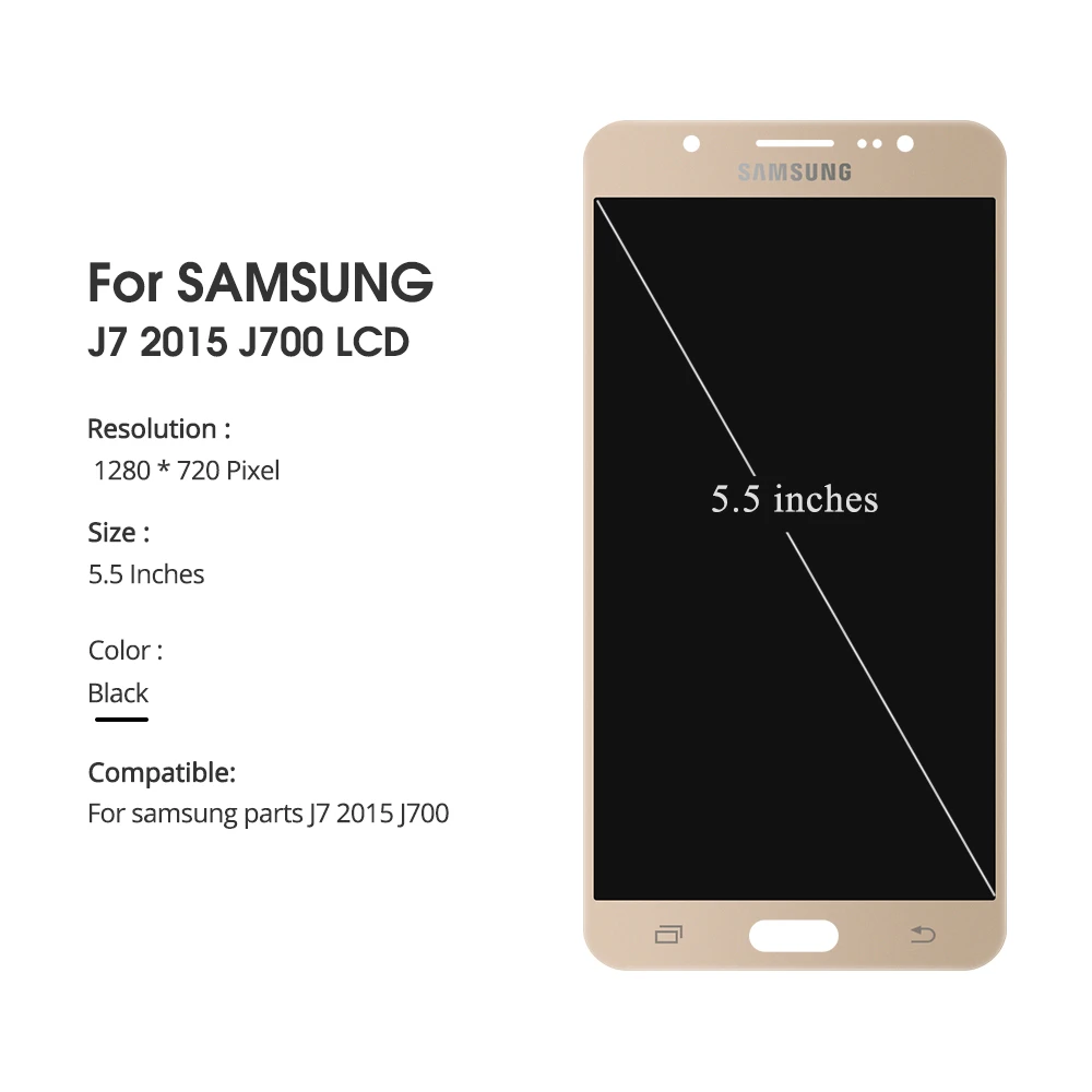 J700f ЖК-дисплей для samsung Galaxy J7 J700 J700M J700H J700FN DS кодирующий преобразователь сенсорного экрана в сборе с рамкой кнопка Home