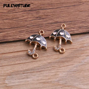 

4pcs 17*23mm Alloy Metal Drop Oil Black Umbrella Charms Pendant For DIY Bracelet Necklace Jewelry Making