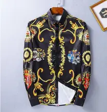 New Stripe geometric stripe horizontal fashion men long sleeved shirt fashion man shirt