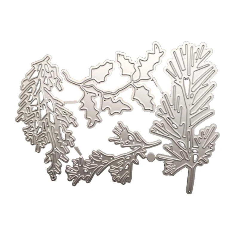 

Metal Cutting Dies Scrapbooking Holiday Greenery Leaves Craft Die Cuts Card Making Diy Emboss Thinlits Create Stencil