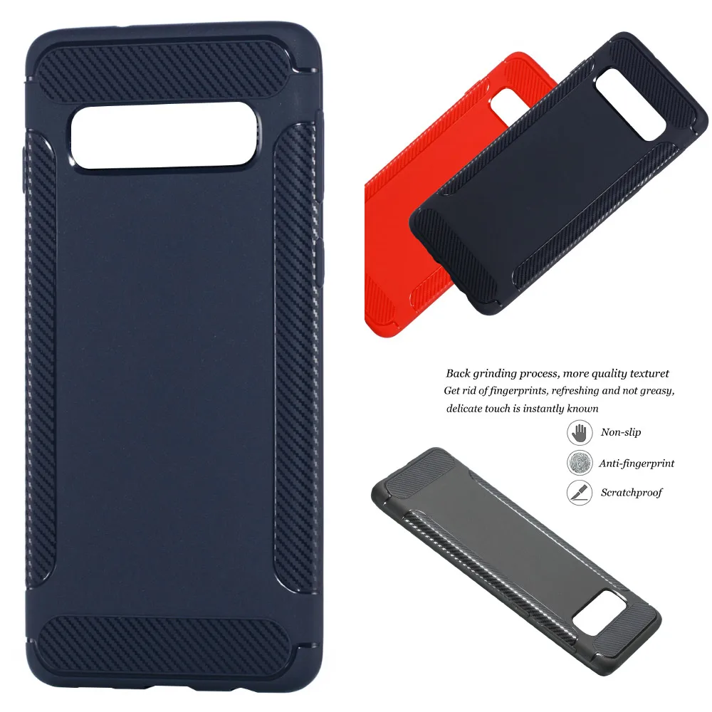 

FQYANG Fiber Soft TPU case For SAMSUNG S10 PLUS Shockproof Non-slip Back Cover Rugged Case For SAMSUNG S10E S10 LITE Phone Case
