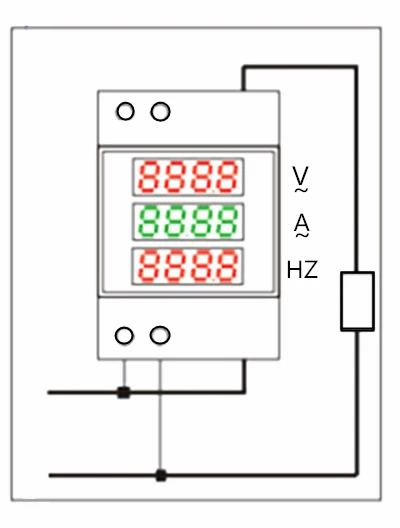 3 в 1 din-рейку светодиодный дисплей Напряжение тока частотомер 80-300 в 200-450 в 0-100А Вольтметр Амперметр три в одном
