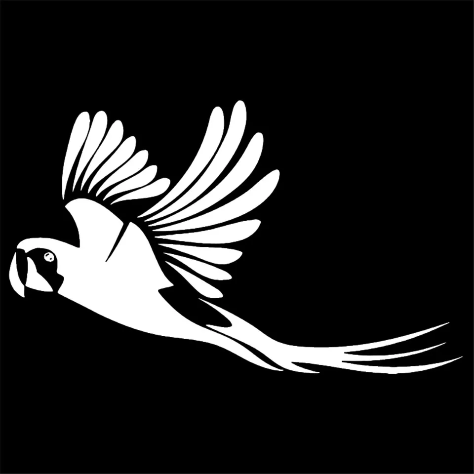 Parrot Bird Cute Car Stickers Jungle Animal Car Styling Body Decals Accessories BlackSilverLaser 17.810 (3)