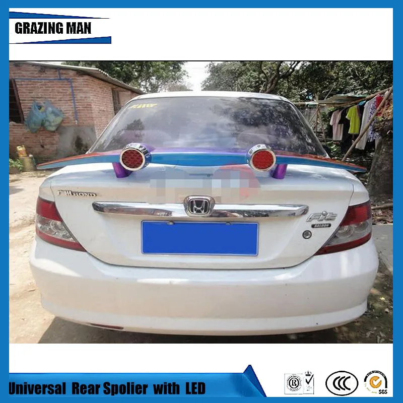 

Painted Trunk Special Design Double Stop light Primer Wing Styling Racing Wiper Lip Car Rear Spoiler Universal Fit Sedan Cars