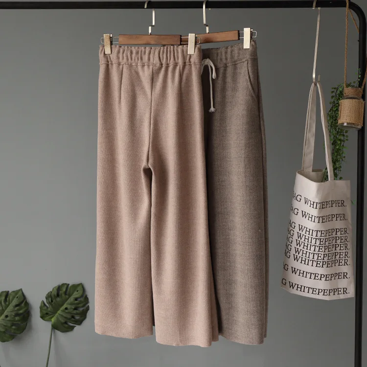 Sweatpants جديد الحقيقي السراويل بالازو المرأة شحن مجاني 2019 الخريف والشتاء نوعية جيدة الخصر التخسيس الساق واسعة السراويل المد