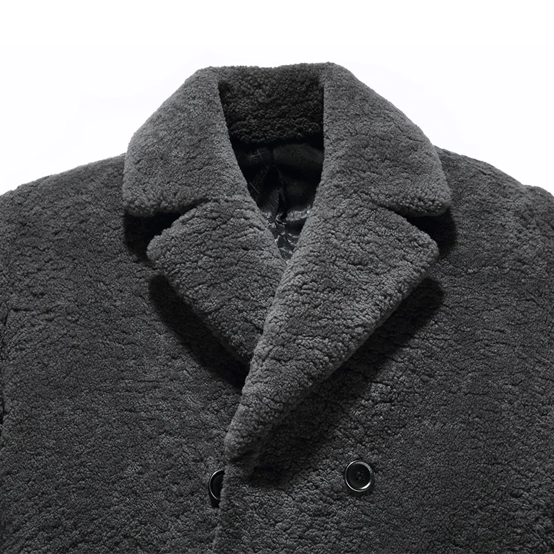 AYUNSUE, мужская зимняя куртка, пальто с натуральным мехом, Мужское пальто из овечьей шерсти, Роскошные куртки, мужские длинные пальто, натуральный мех, Erkek mon KJ797