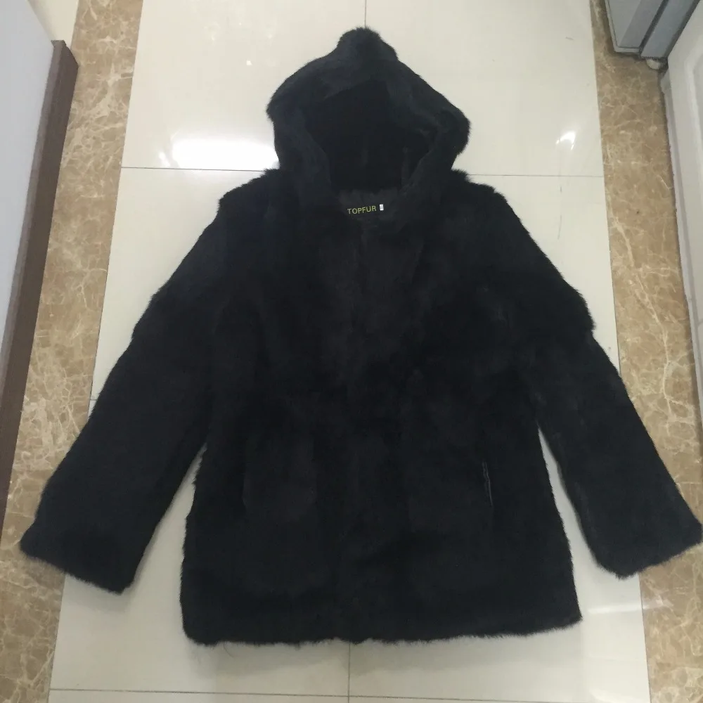 Mode Factorytsr19 grassgrey Nouveau Naturel Capuchon Veste De Black Femmes À 2018 Peau Lapin Réel Tout Complet Capot Pelt Fourrure Vrai Manteau yellowgrass ybYf76gv
