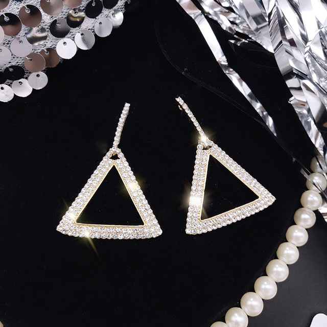 Sale Crystal Heart Star Crown Drop Earrings for Women Rhinestone Earring Long Tassel Big Fashion Wedding Party Jewelry
