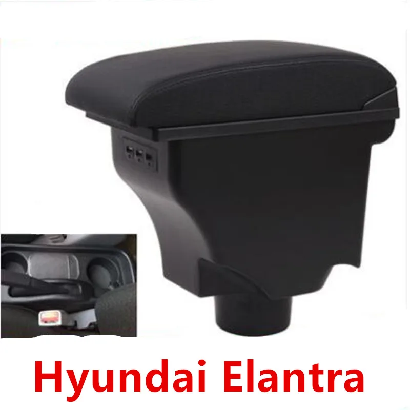 Для hyundai Elantra XD подлокотник коробка + 3USB черный кожаный центр Новый ящик для
