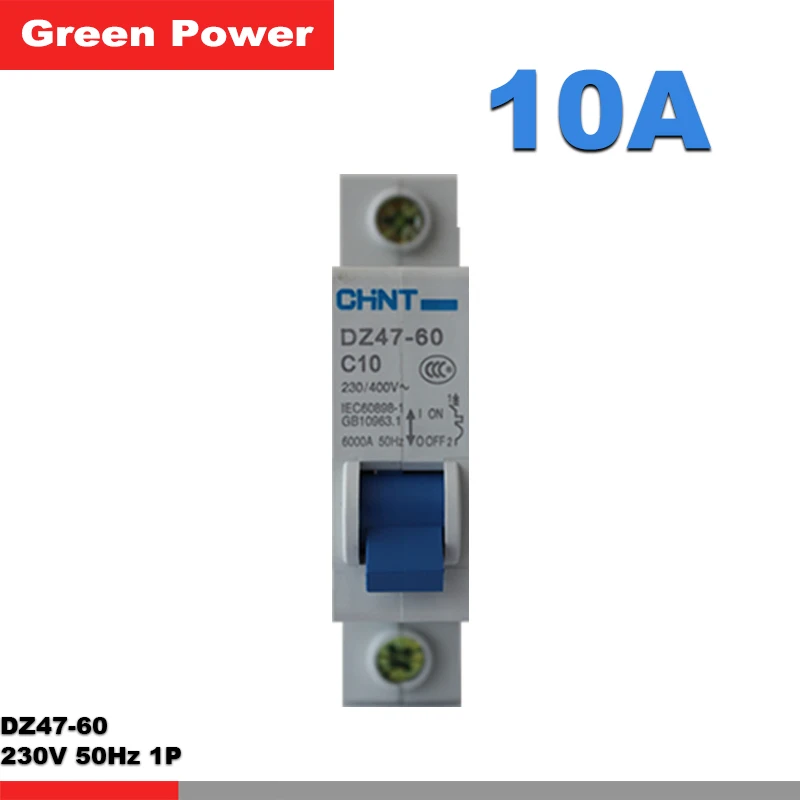 

DZ47-60 1P C10 CHNT Circuit Switch, 230V 10A 1P, switch circuit breaker,leakage protection free shipping