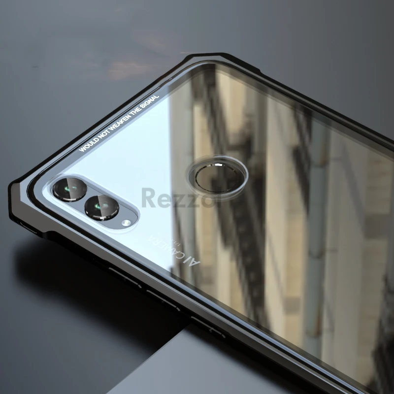 Para Huawei honor 8X max caso cubierta de lujo de parachoques de Metal duro de vidrio templado claro de la contraportada para Huawei honor 8X fundas Coque