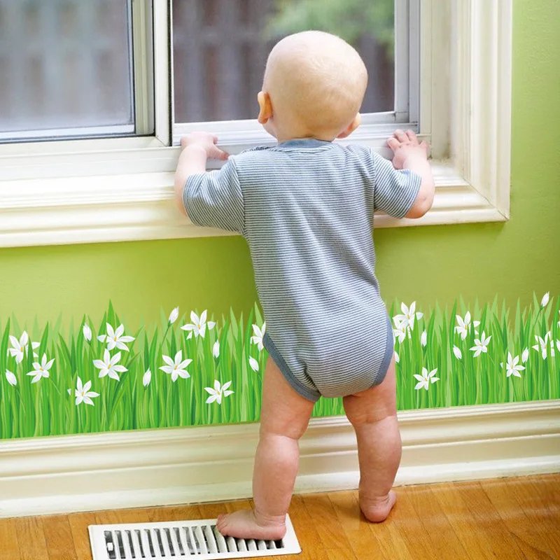 Small lily grass kick line bathroom kitchen door and window wall paste PVC removable | Дом и сад