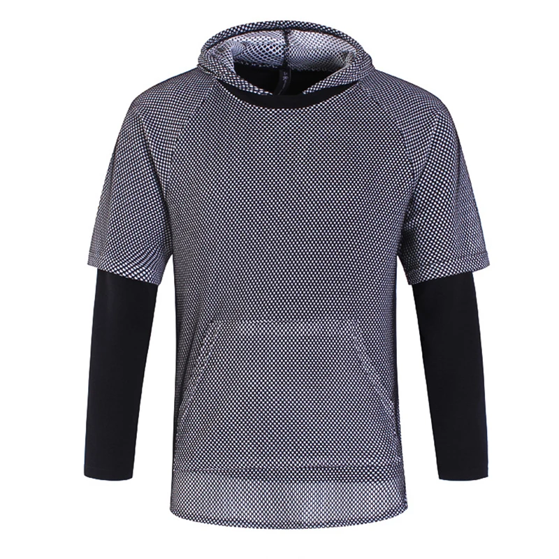 2017 новая мужская Тонкая трендовая футболка с длинными рукавами Мужская