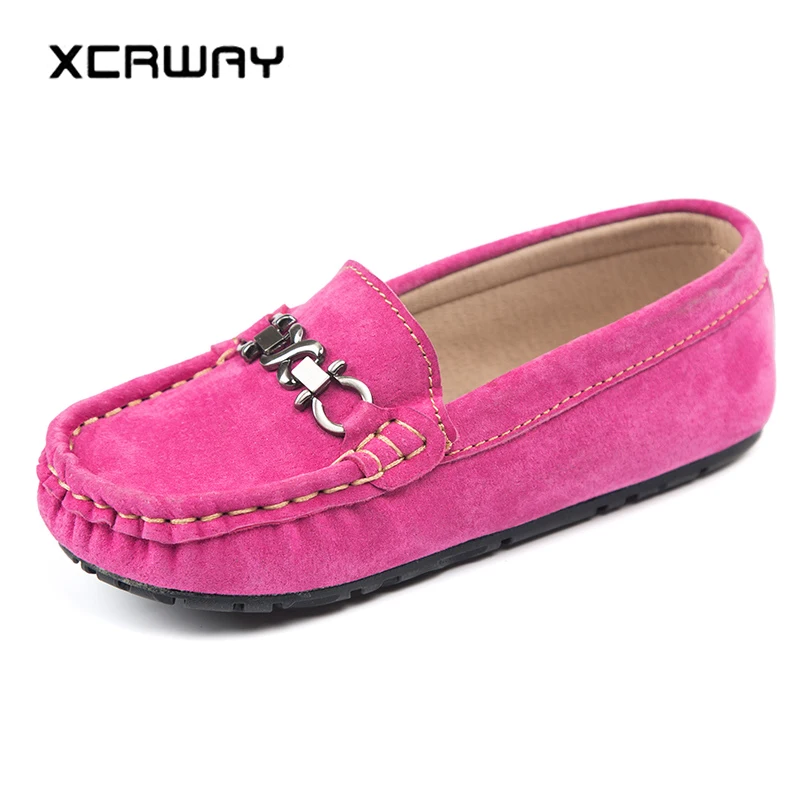 

XCRWAY Kids Shoes Genuine Leather Loafers Boys and Girls Boat Shoes Toddler Girls Sneakers Little Boy Toddler Shoes Size 26-35