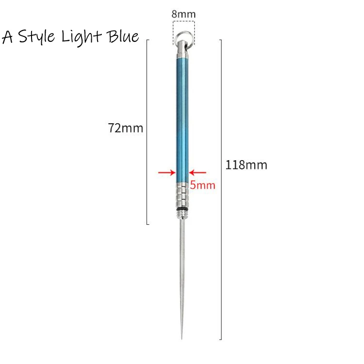 Титановый сплав Открытый EDC зубочистка бутылка фрукты вилка кемпинг инструмент Титан зубочистка легкий портативный мульти - Цвет: A Style Light Blue