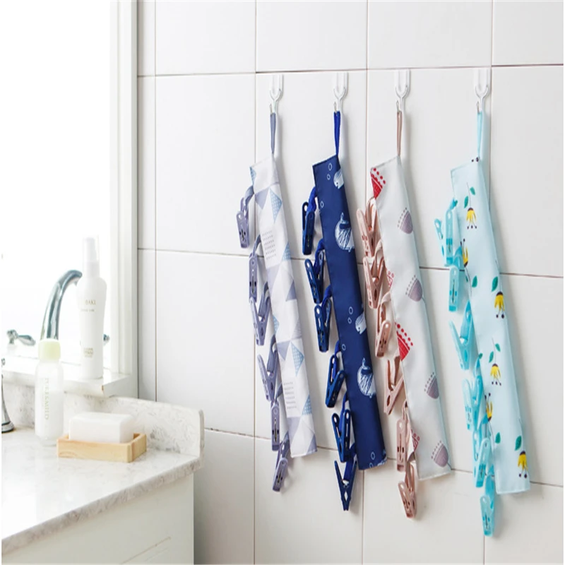 

New Arrive Portable Fabric Hangers Bathroom Hangers Collapsible Travel Drying Clothes Clips Outdoor Folding Hangers