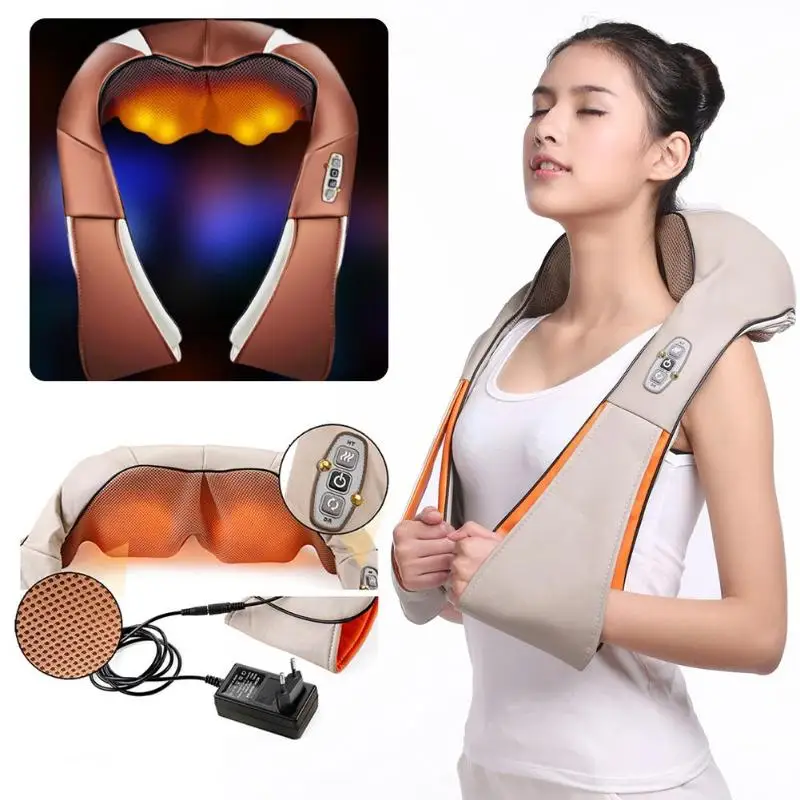 

U Shape Electrical Shiatsu Back Neck Shoulder Body Massager Infrared Heated Kneading Car/Home Massagem