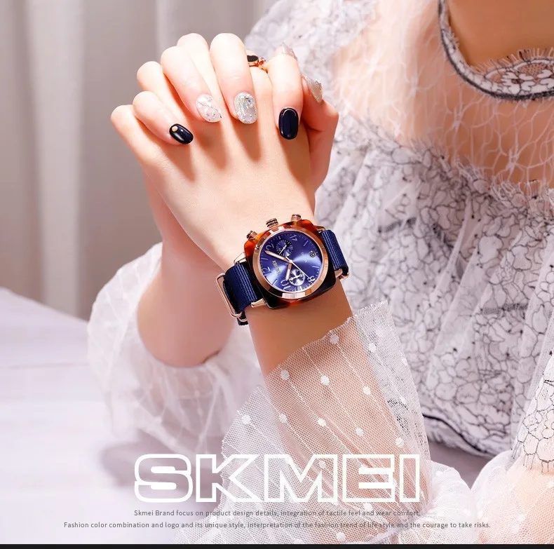 SKMEI Luxury Fashion Women Watches Men Quartz Wristwatches Waterproof Stopwatch Multi-dial Quartz Watches relogio feminino 9186