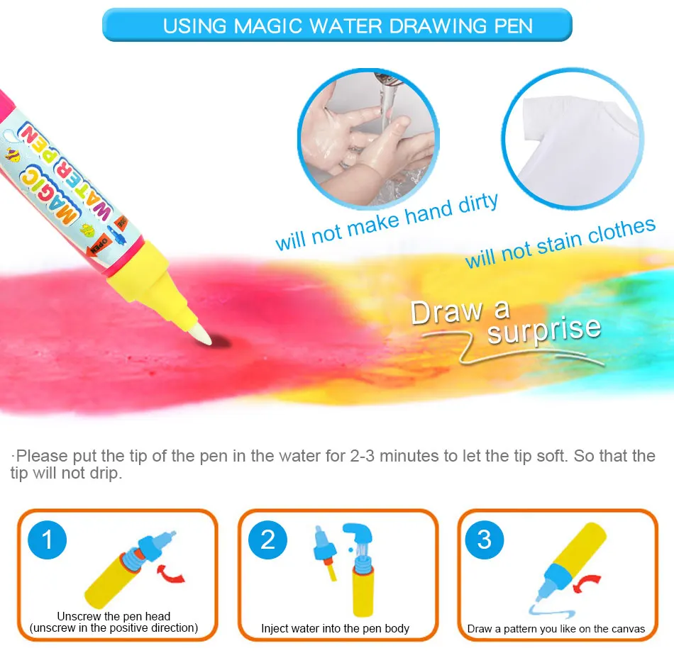 Magic Pen Água Drawing Board Para Colorir