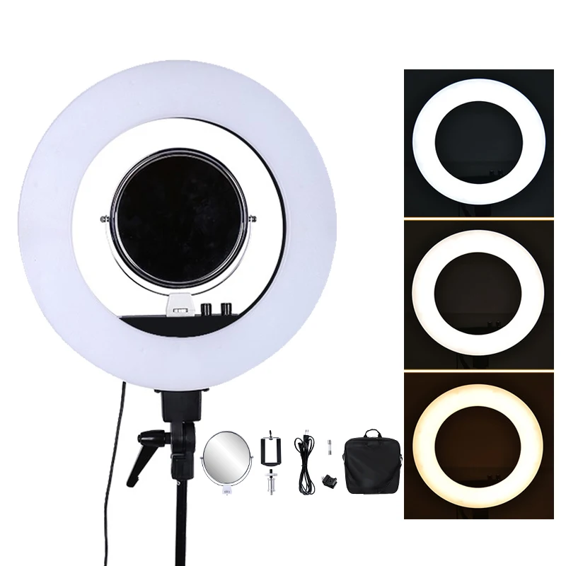 

fosoto 18" 5500K Dimmable LED Adjustable Ring Light 480 led 5500K Camera Macro Ring Light for Makeup & Beauty Photography/Video