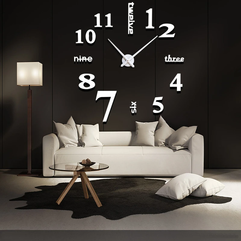 

Large Size Acrylic Quartz Clocks Fashion Watches 3d Real Big Wall Clock Rushed Mirror Sticker Diy Living Room Decor Wall Clock