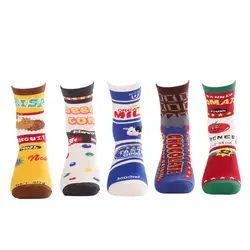 10 пар Happy Socks Рождество для Для мужчин Для женщин любителей зимних носков хлопок новинка Книги по искусству экипажа носки C Книги по