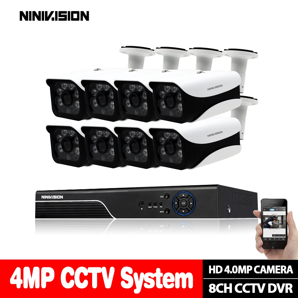 4MP AHD 8CH CCTV система 1080P HDMI DVR 4.0MP 2560*1440 наружная Водонепроницаемая CCTV камера домашняя система безопасности комплект видеонаблюдения