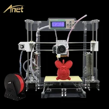 Black and transparent color Anet A8 3D Printer Kit Precision Reprap Prusa Industrial i3 DIY With Filament &Card& LCD&Video Free