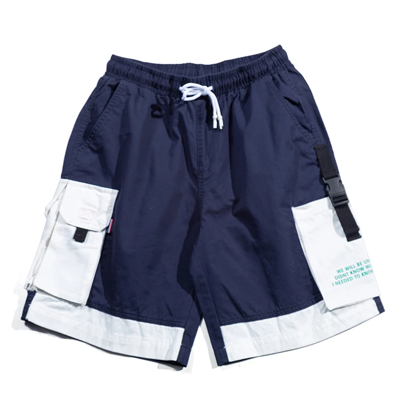 Summer Fashion Men Shorts Loose Fit Patch Pockets Cargo Shorts Elastic Waist Spliced Designer Hip Hop Casual Shorts Men Summer Fashion Men Shorts Loose Fit Patch Pockets Cargo Shorts Elastic Waist Spliced Designer Hip Hop Casual Shorts Men