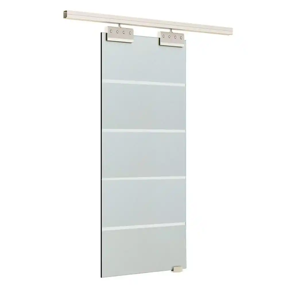 6 6 Ft Aluminium Alloy Brushed Shower Glass Sliding Barn Door