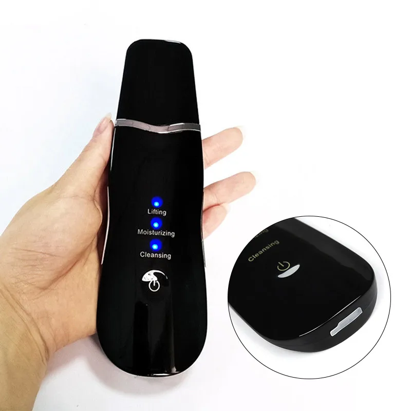 Purificador da Pele do Rosto Recarregável Ultrasonic Limpador Facial Peeling Ferramentas Vibração Remoção Cravo Esfoliante Poros Mais Limpo Mod. 1210932 15 Recarregável Ultrasonic Purificador Da Pele do Rosto
