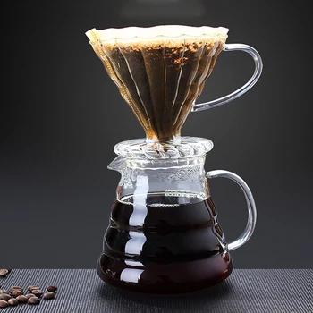 

350 / 450/ 600ml Borosilicate Glass Coffee Maker Classic Heat-resistant Coffee Pot Set Mug Filter Gift Coffee Set Drinkware