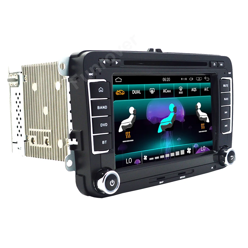 Top FUNROVER 7"2 din android 6.0 Car dvd Stereo Player GPS Navigation In-Dash For VW Volkswagen POLO PASSAT Golf Tiguan Skoda Rapid 4