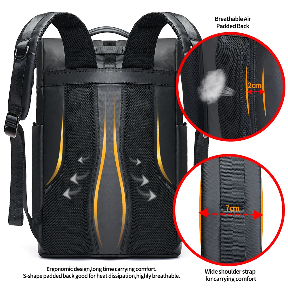 KALIDI, мужские рюкзаки для путешествий, большая вместительность, водонепроницаемый рюкзак для ноутбука, 15,6 дюймов, mochila, многофункциональный рюкзак с защитой от кражи