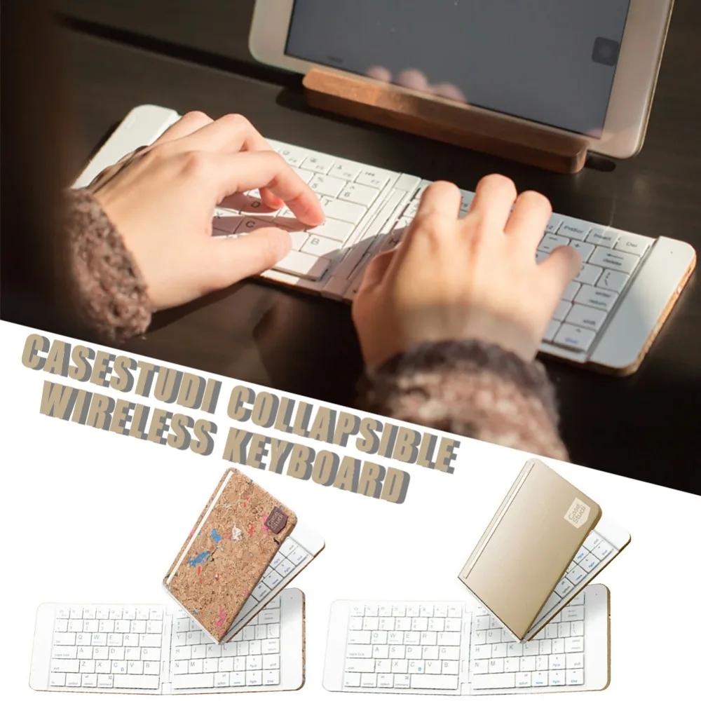 

Bluetooth Keyboard Foldable Wireless Keyboard With Portable Pocket Size Carrying Pouch For iPhone iPad Tablet Laptop Drop Ship