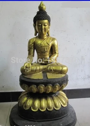 

shitou 00492 Tibet Fane Classical Old Bronze Gild Thailand Sakyamuni Tathagata Buddha Statue