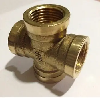

Cross 4 Ways Brass Pipe fitting Coupler Connector Equal Female 3/4" BSP Female Thread