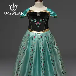U-SWEAR 2019 Новое поступление Детские Цветочные платья с коротким рукавом с сердцеобразным вырезом и расшитый блестками вышивка сетка цветок