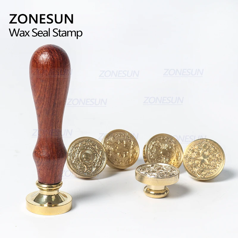  ZONESUN Magic Circle Moons Star Wedding Wax Seal Stamp with wood Handle for Gift Packing Letter Env - 33050468644