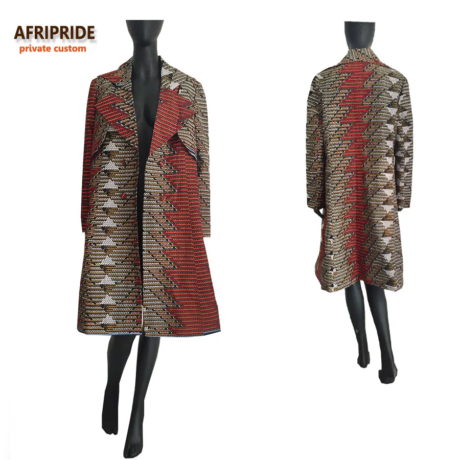 Африканские длинные пальто для женщин AFRIPRIDE с длинным рукавом длиной до середины
