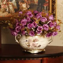 Модные аксессуары декоративные цветочные золото ремесла домашнего интерьера новоселье свадебный подарок гостиная керамическая ваза