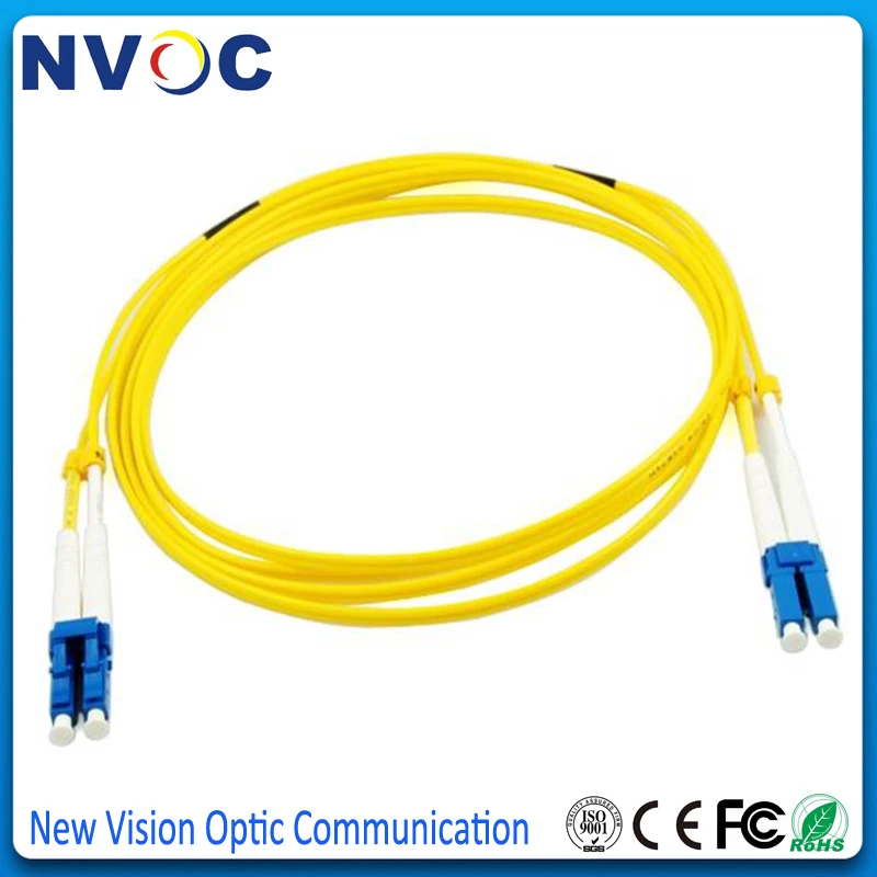 50 шт./лот SM(9/125) G652D дуплекс 2 м 3 0 мм ПВХ оболочка LC/UPC-LC/UPC Волоконно-оптический