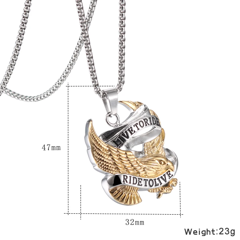 

YaHui stainless steel men's eagle pendant necklace simple infinity necklace high quality chains handmade fashion jewelry jewelry