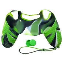 Новые зеленые геймпад чехол joyctick силиконовый чехол кожи+ ДЖОЙСТИК колпачки для игровая приставка Сони 4 PS4 контроллер