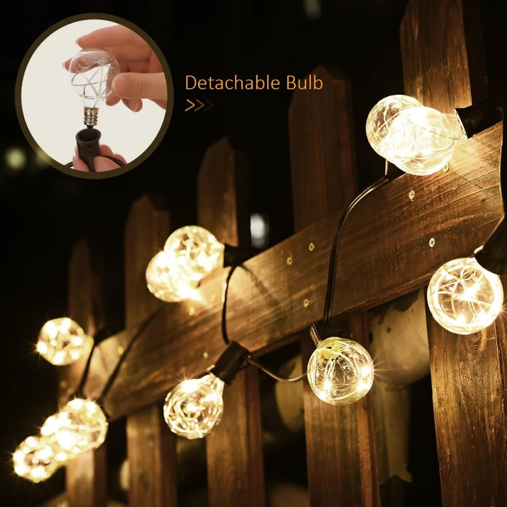 Us 44 49 25pcs G40 Copper Bulb Globe String Lights Outdoor Indoor Led Ligh For Patio Garland Wedding Decoration Vintage Light In