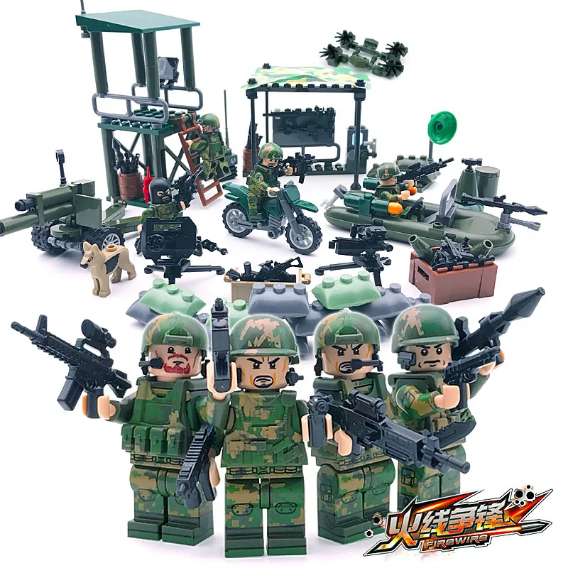 

Military Figure Swat Team Army Germany soldiers Weapons German guns Mini ww2 modern Building Blocks Compatible Legoed Bricks Toy