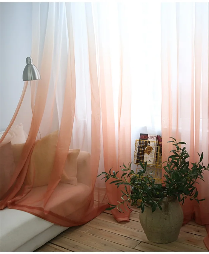 Градиентные белые оконные шторы, домашний декор, тюль, занавески для гостиной, спальни, кухни, отвесная вуаль, занавески, Cortinas P185D3 - Цвет: Color 1 Tulle