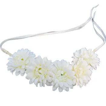 

Beach Hairband flower women bridal headwear flower garland leaves beach wedding flower headband